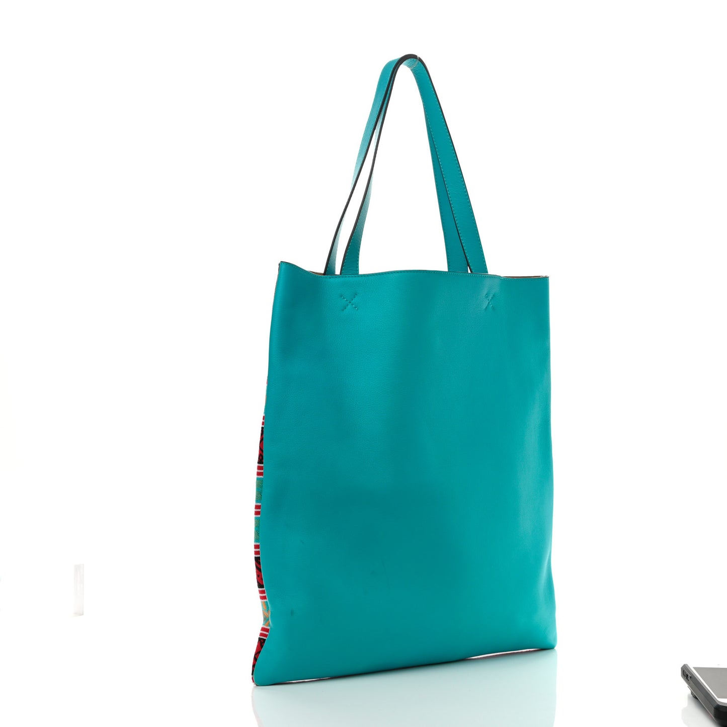 Knit Jacquard Vertical Logo Tote Multicolor