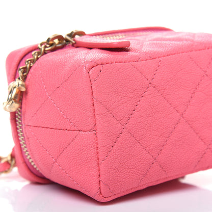 Chanel Caviar Quilted Mini Top Handle Vanity With Chain Pink 8 of 12