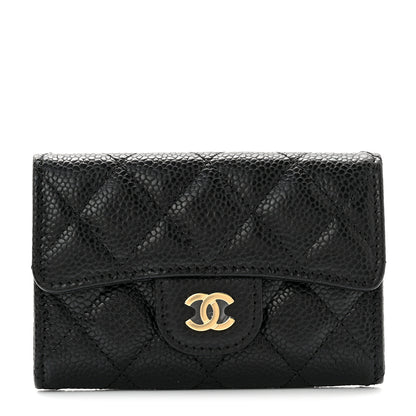 Chanel Caviar Quilted Flap Card Holder Wallet Black 1 of 7