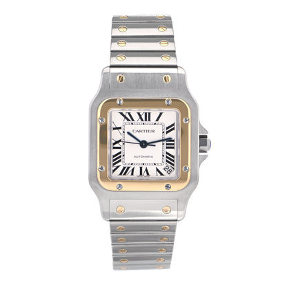 Cartier Stainless Steel 18K Yellow Gold 32mm Santos De Cartier Galbee Automatic Watch 1 of 4