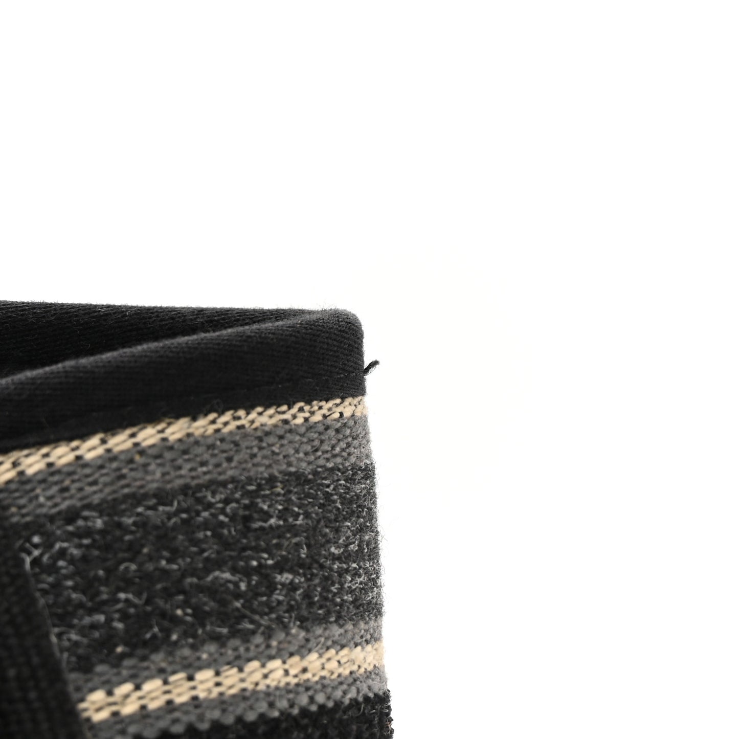 Striped Canvas Medium Deauville Tote Grey Black