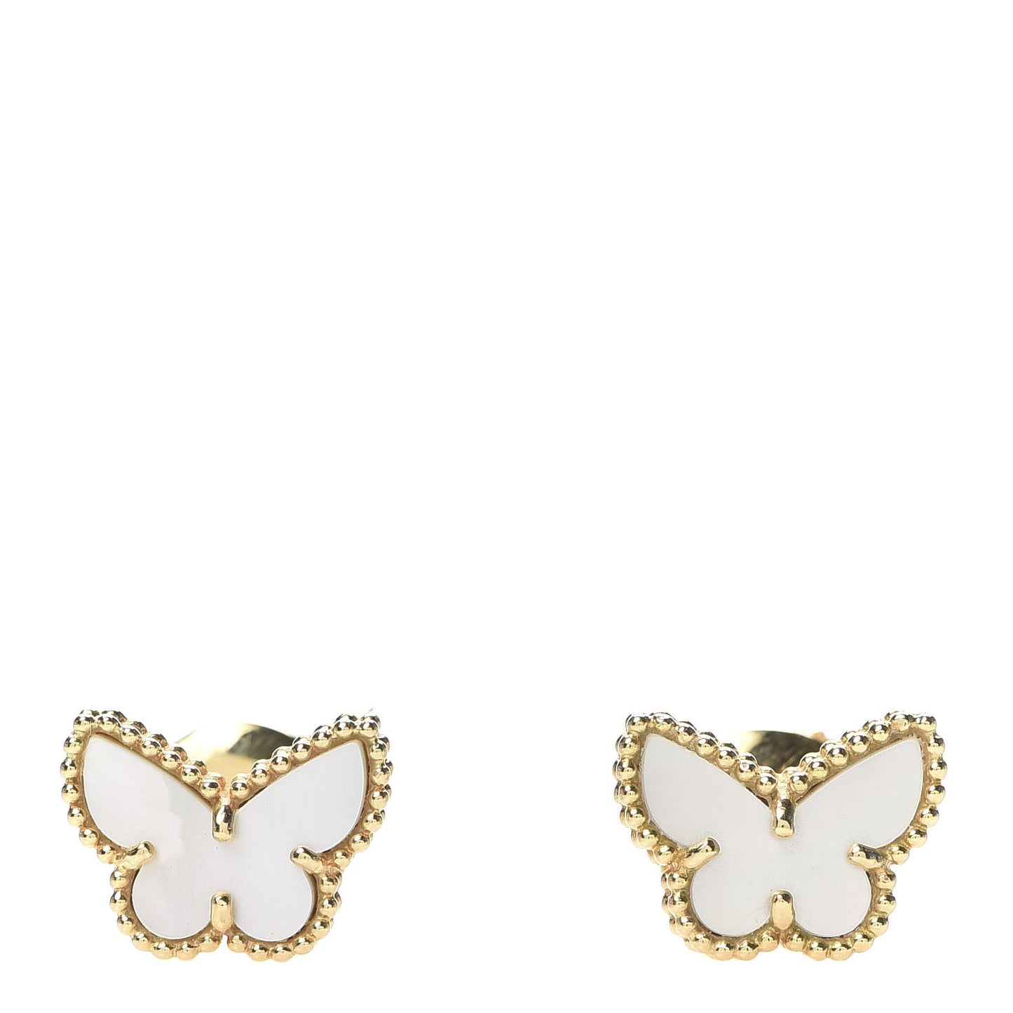 18K Yellow Gold Mother of Pearl Sweet Alhambra Butterfly Earrings