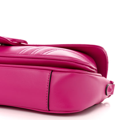 Gucci Calfskin Matelasse Monochrome GG Marmont Crossbody Shoulder Bag Classic Fuxia 10 of 10