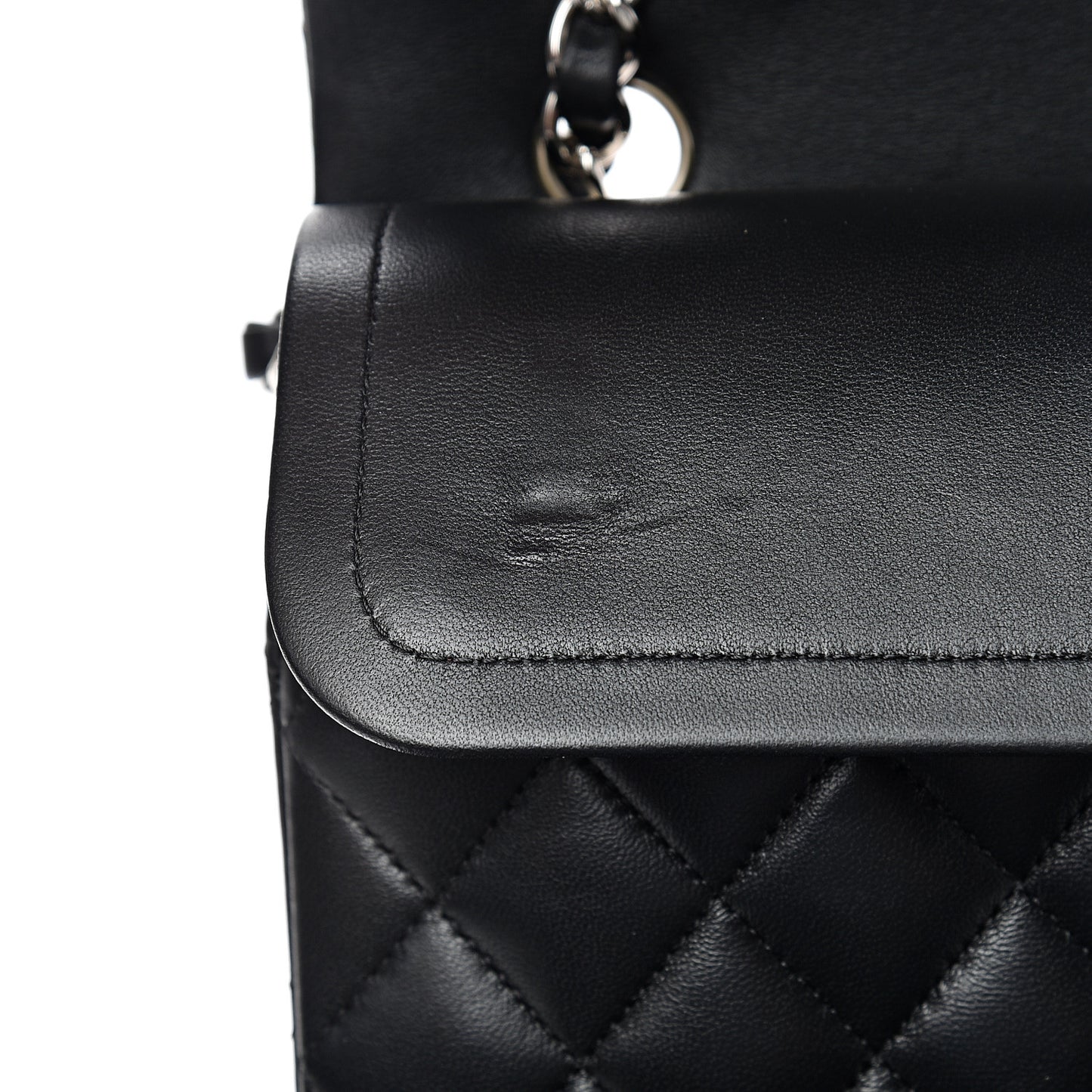 Lambskin Quilted Medium Double Flap Black