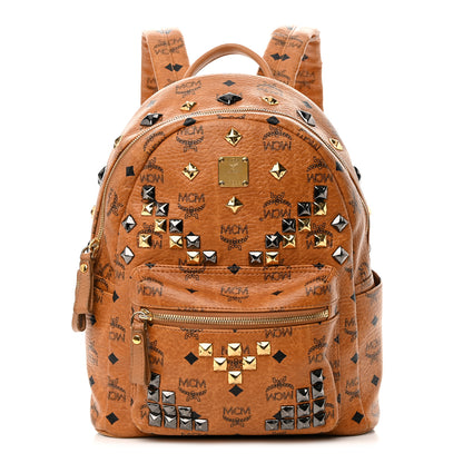 MCM Visetos Studded Small Stark M Backpack Cognac 1 of 15