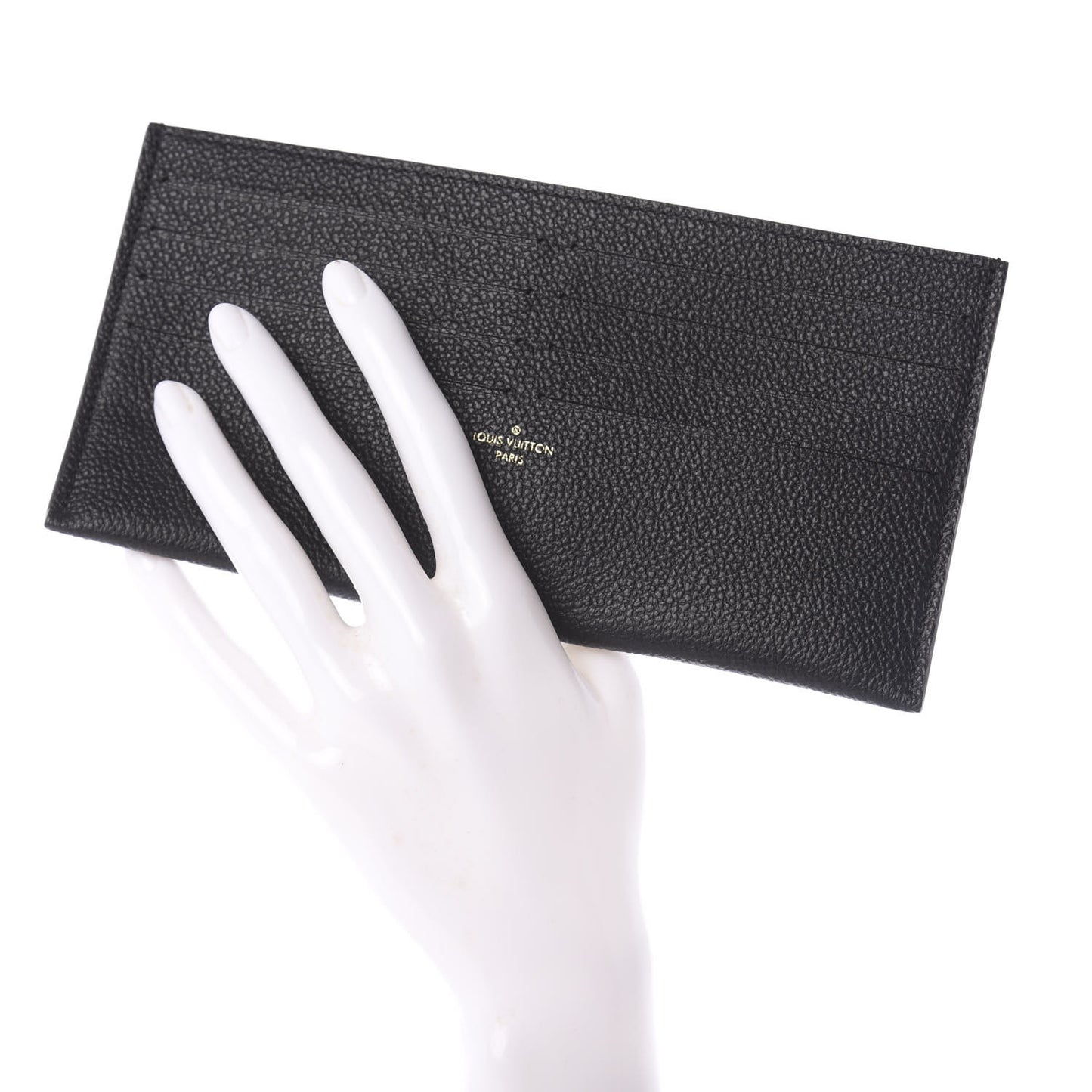 Calfskin Felicie Chain Wallet Card Holder Insert Black