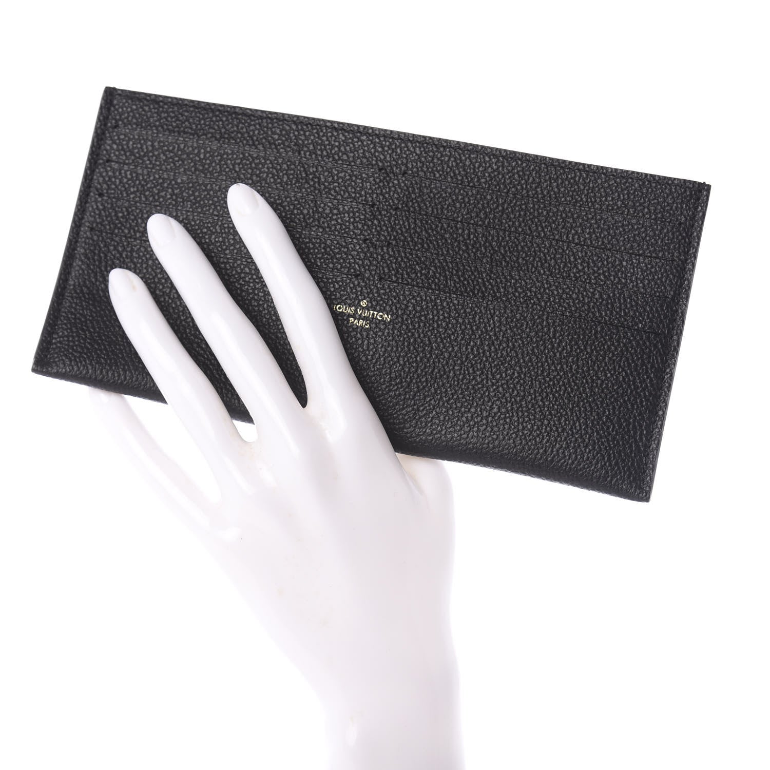 Louis Vuitton Calfskin Felicie Chain Wallet Card Holder Insert Black 2 of 6