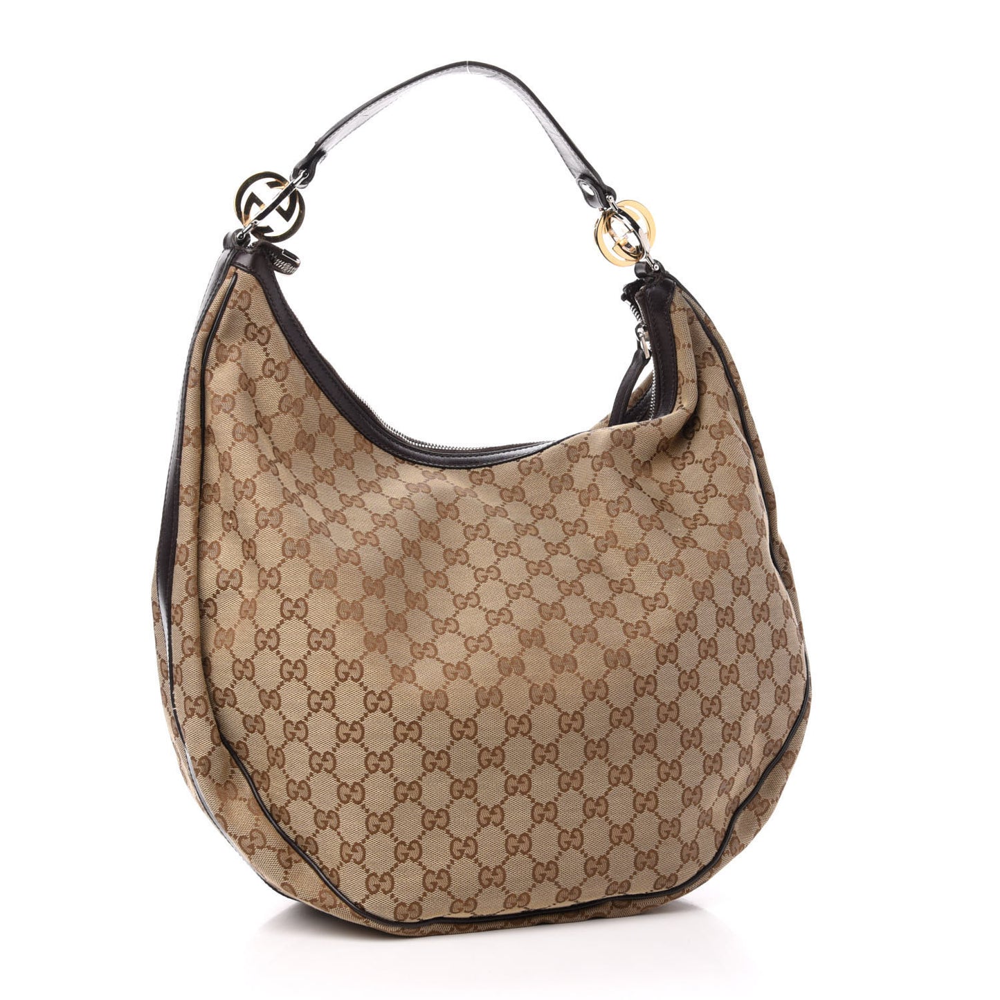 Monogram Large GG Twins Hobo Dark Brown