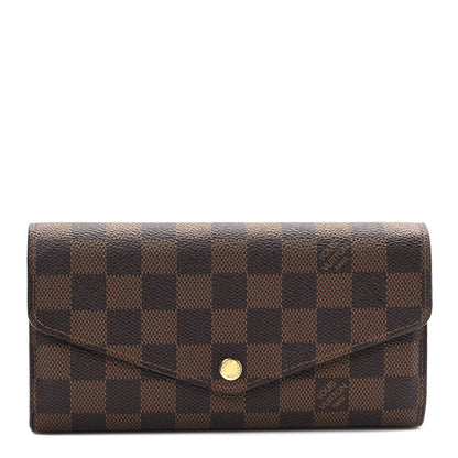 Louis Vuitton Damier Ebene Sarah Wallet NM Rose Ballerine 1 of 6