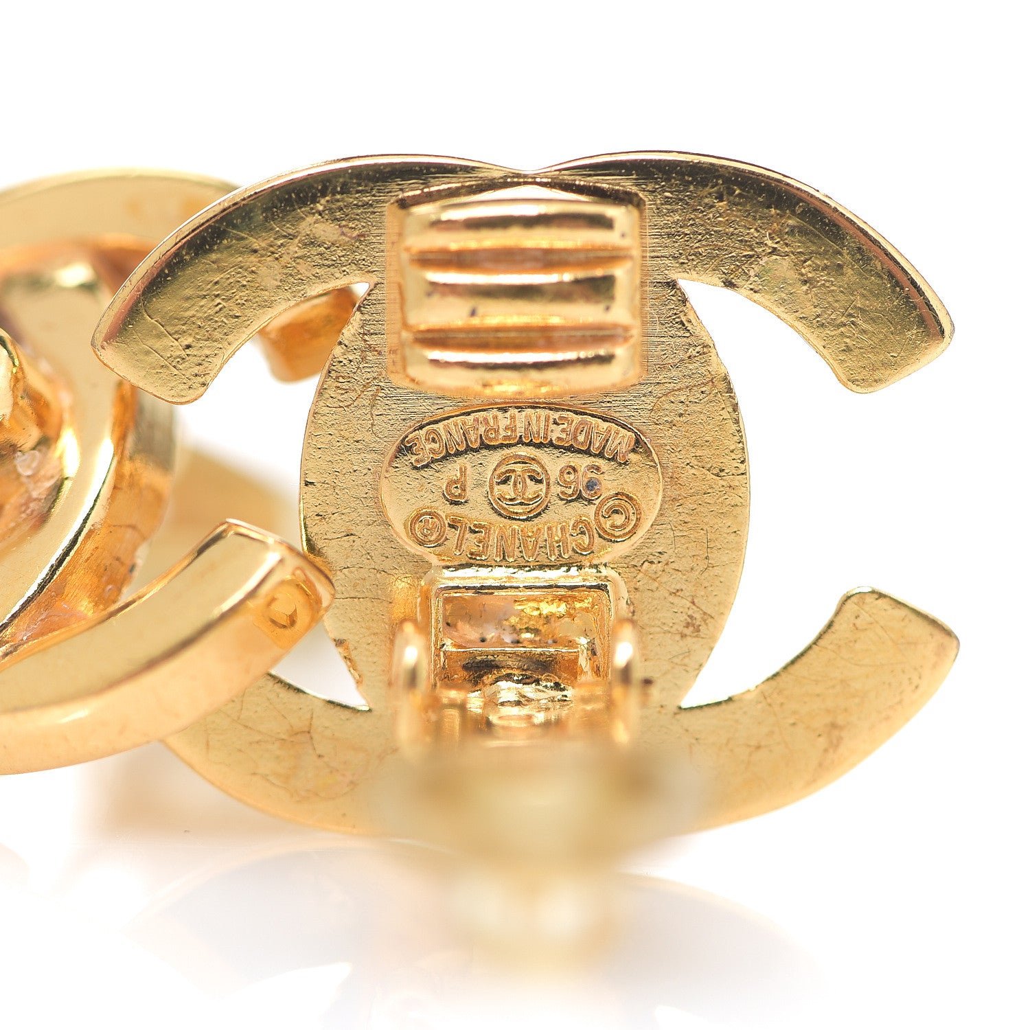 Chanel Metal CC Turnlock Clip On Earrings Gold 3 of 3