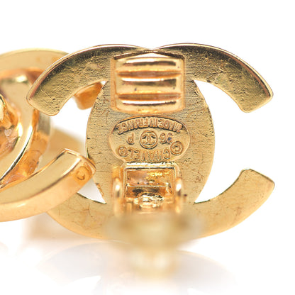 Chanel Metal CC Turnlock Clip On Earrings Gold 3 of 3