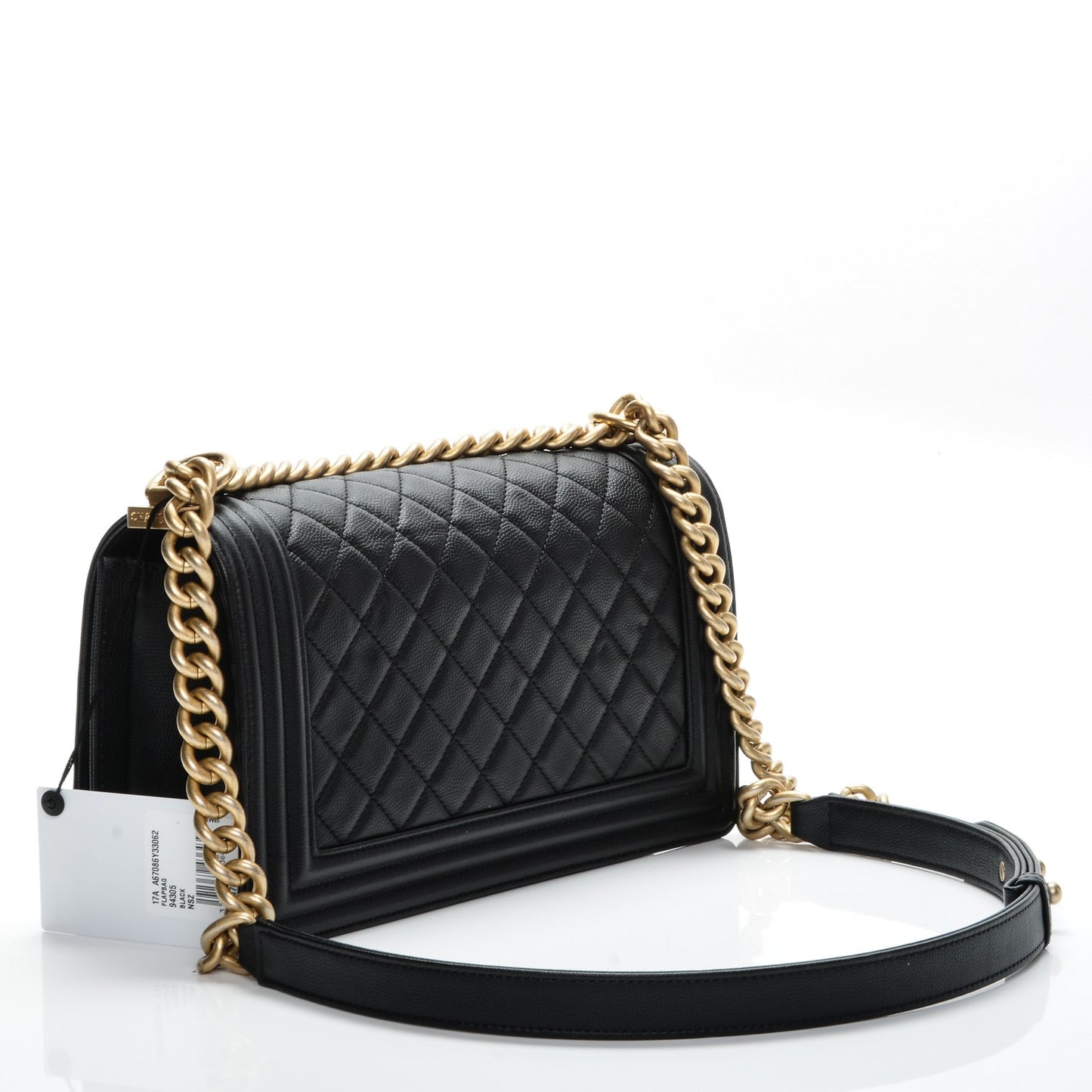 Caviar Quilted Medium Boy Flap Black