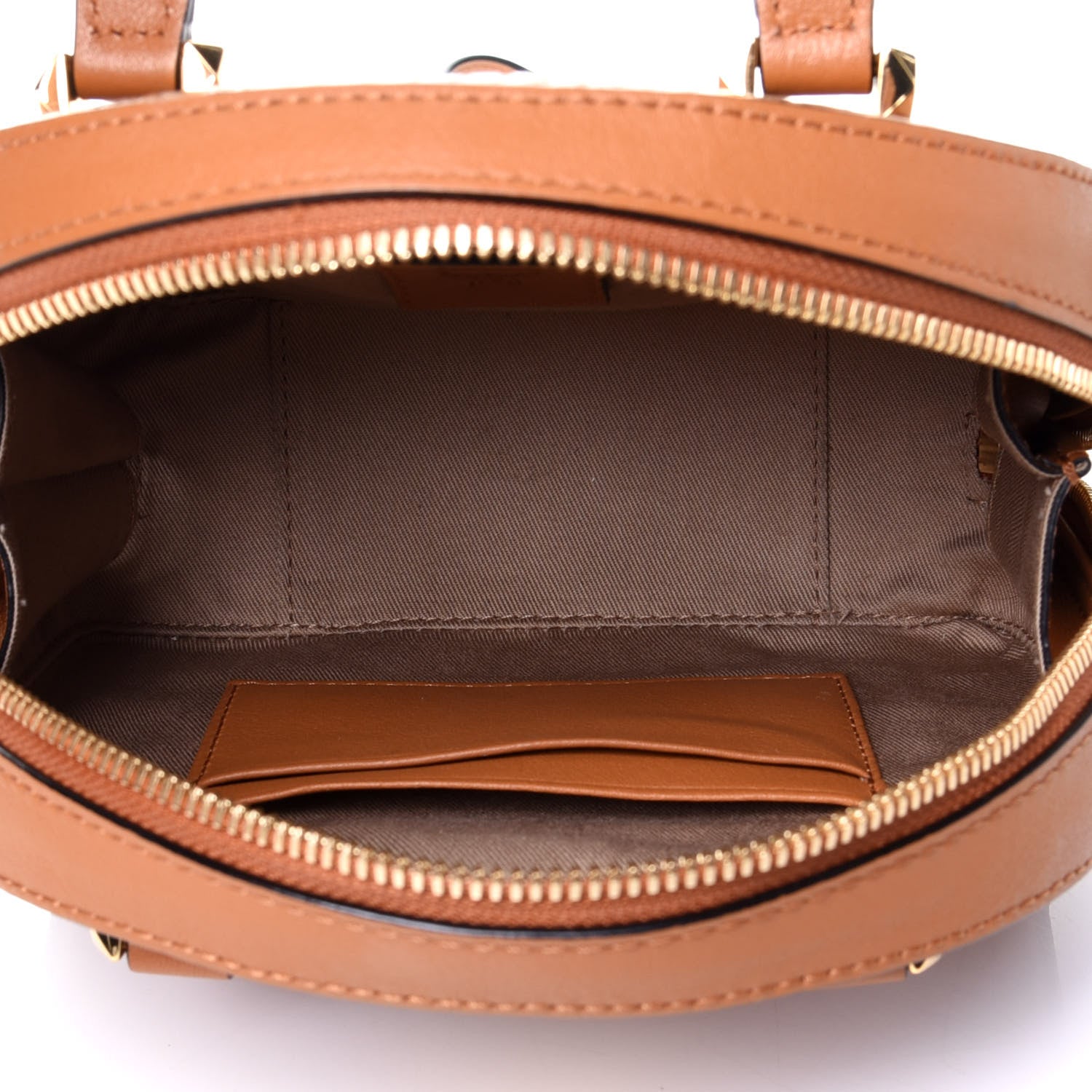 MCM Visetos Mini Half Moon Crossbody Bag Cognac 4 of 6