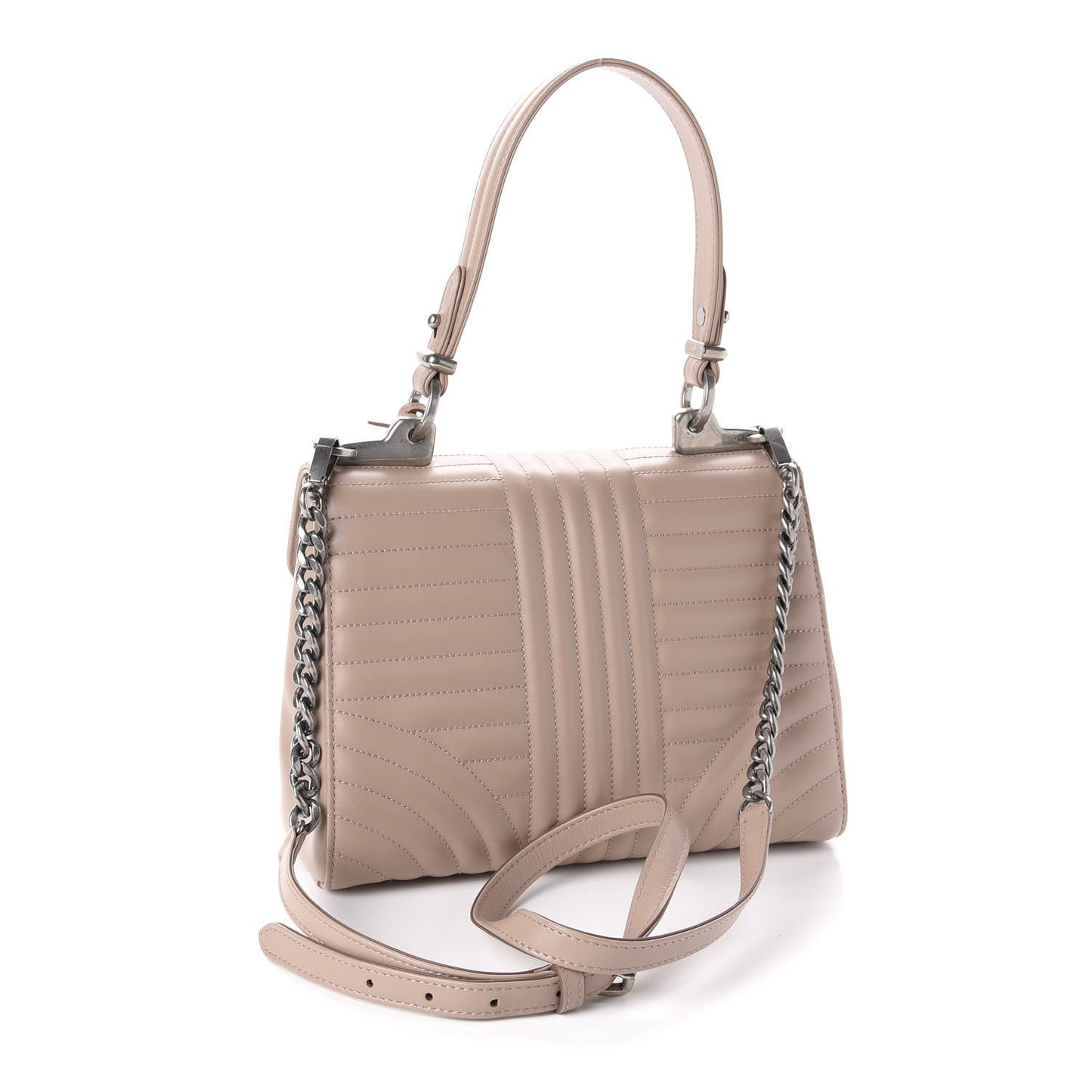 Soft Calfskin Impunture Diagramme Flap Top Handle Bag Cipria