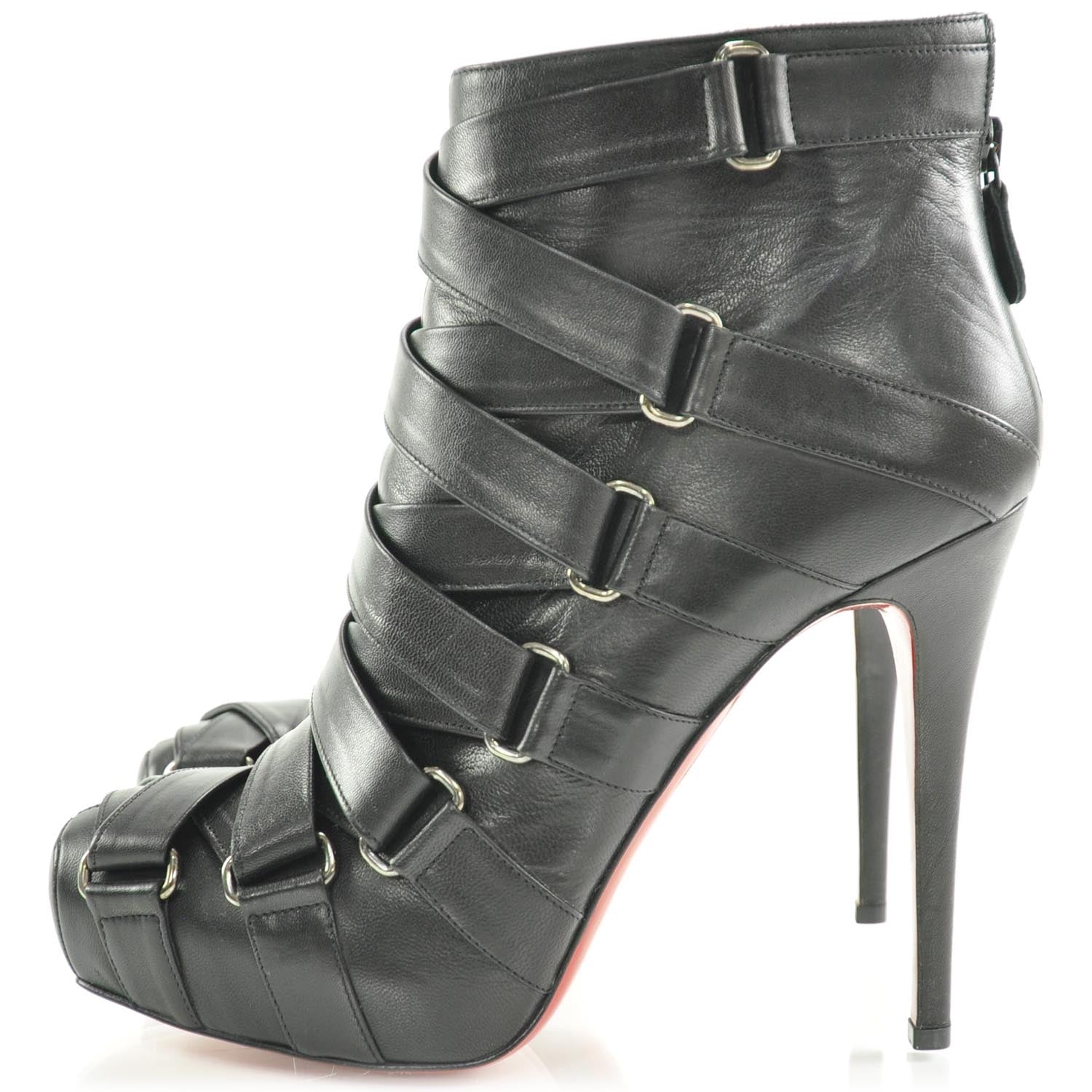 Christian Louboutin Leather Nitoinimoi 120 Bandage Ankle Boots 40 3 of 6