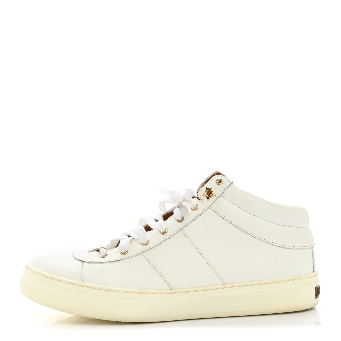 Calfskin Bells Lace Up Sneakers 40 White Natural