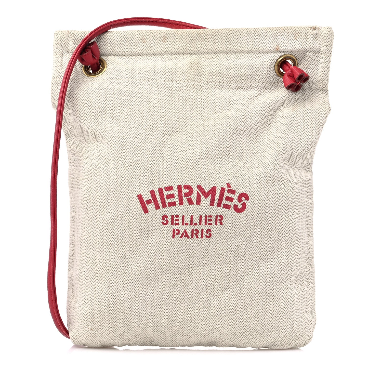 Hermes Canvas Epsom Aline Grooming Bag Red 1 of 14