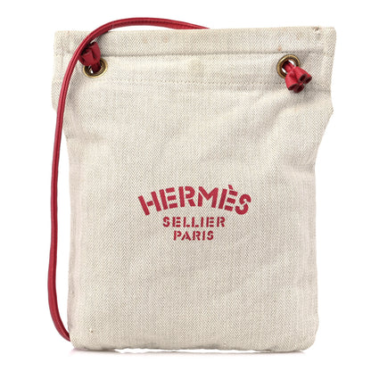Hermes Canvas Epsom Aline Grooming Bag Red 1 of 14