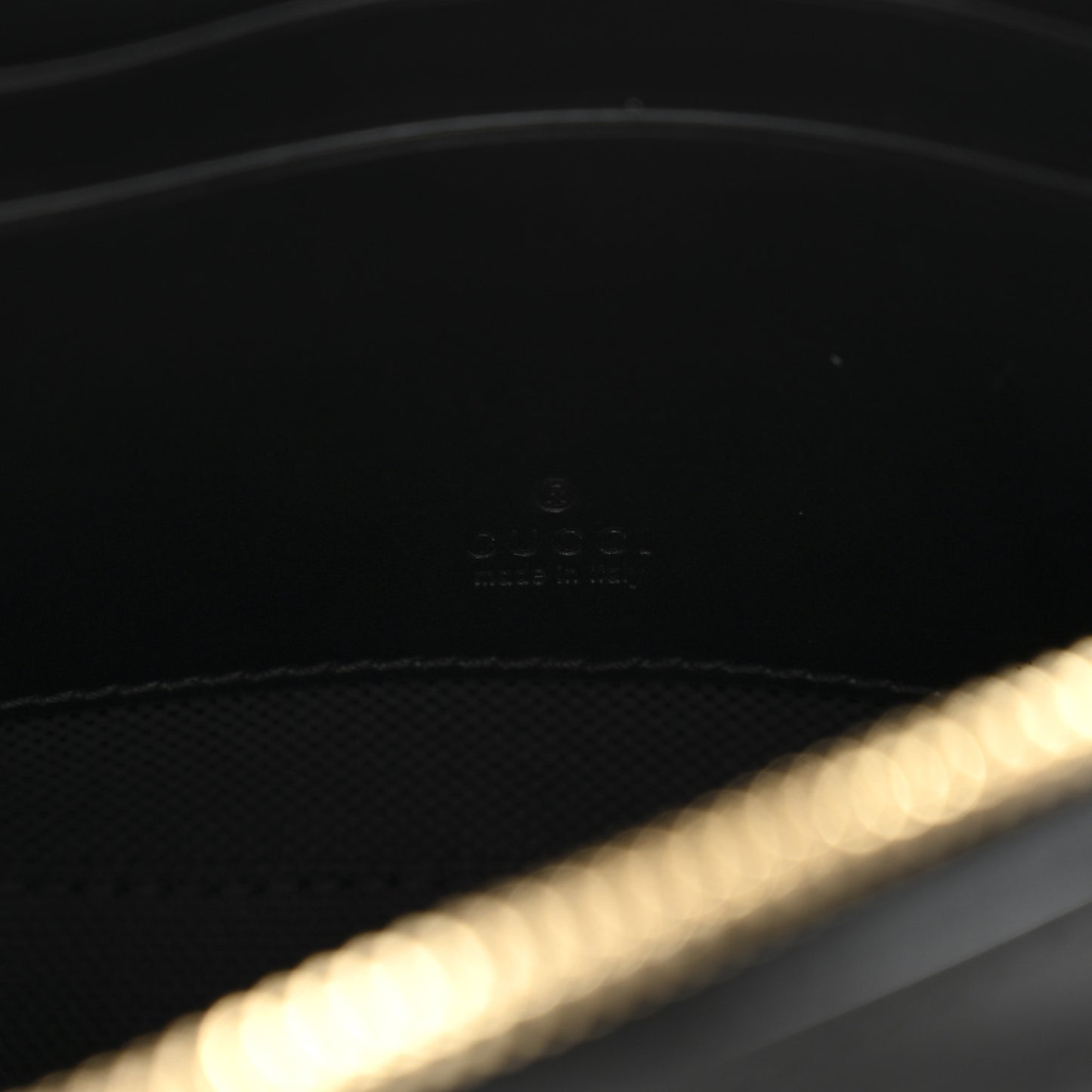 Calfskin GG Super Mini Debossed Chain Wallet Black