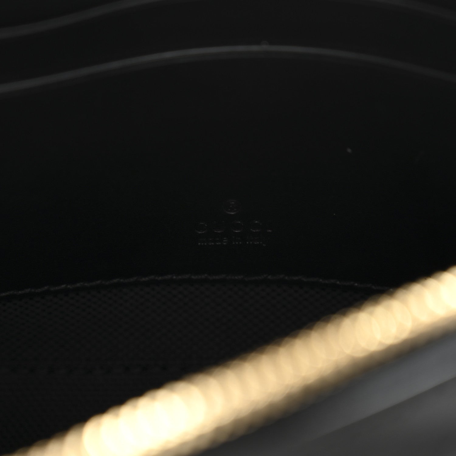 Gucci Calfskin GG Super Mini Debossed Chain Wallet Black 7 of 10