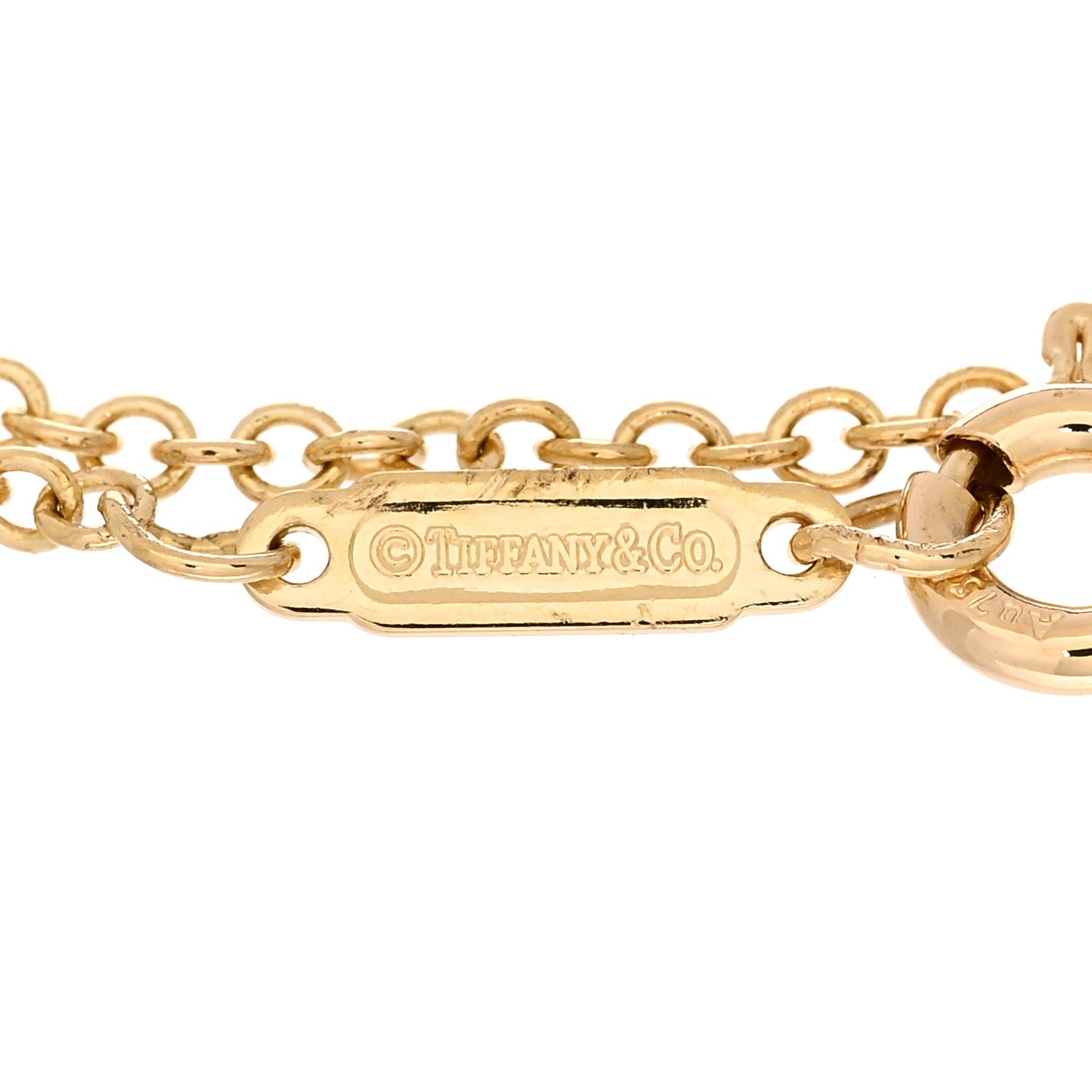 Tiffany 18K Yellow Gold Diamond T Double Chain Bracelet 3 of 3