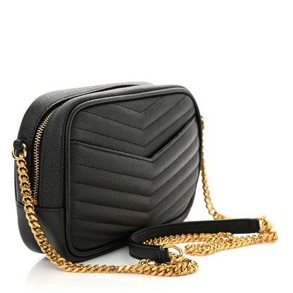 Saint Laurent Grain De Poudre Matelasse Monogram Mini Lou Camera Bag Black 2 of 10