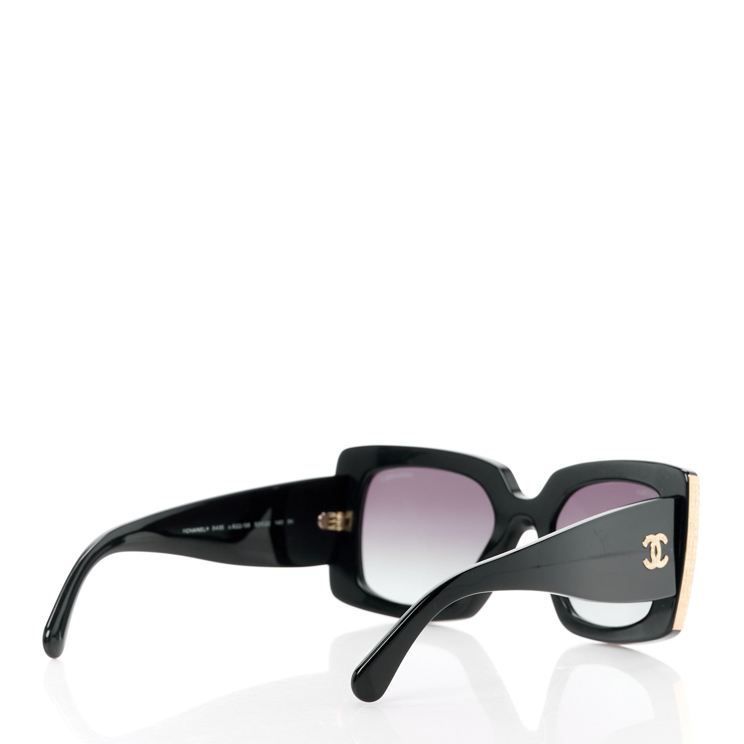 Chanel Acetate Rectangle Sunglasses 5435 Black 4 of 8