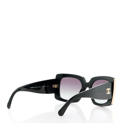 Chanel Acetate Rectangle Sunglasses 5435 Black 4 of 8