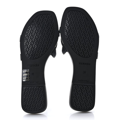 Hermes Rubber Aloha Sandals 36 Black 5 of 8
