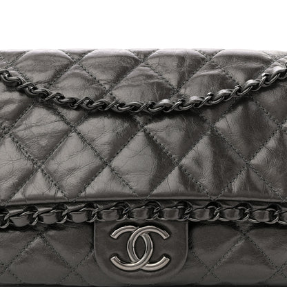 Chanel Metallic Calfskin Quilted Medium Chain Me Flap Grey 8 of 10