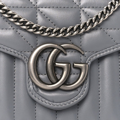 Gucci Calfskin Matelasse Aria GG Marmont Chain Wallet Deep Grey 8 of 10