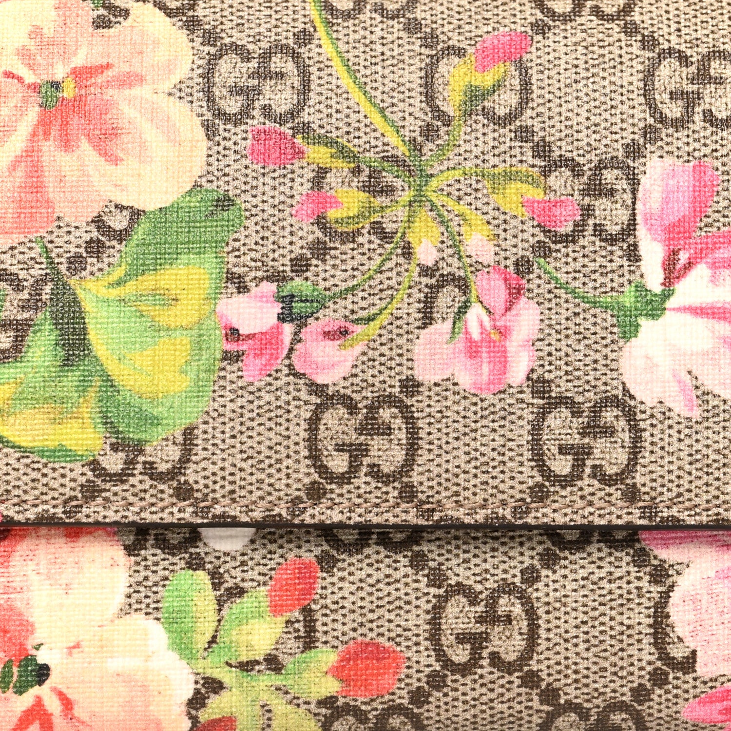 Gucci GG Supreme Monogram Blooms Continental Wallet Beige Multicolor Dry Rose 8 of 10