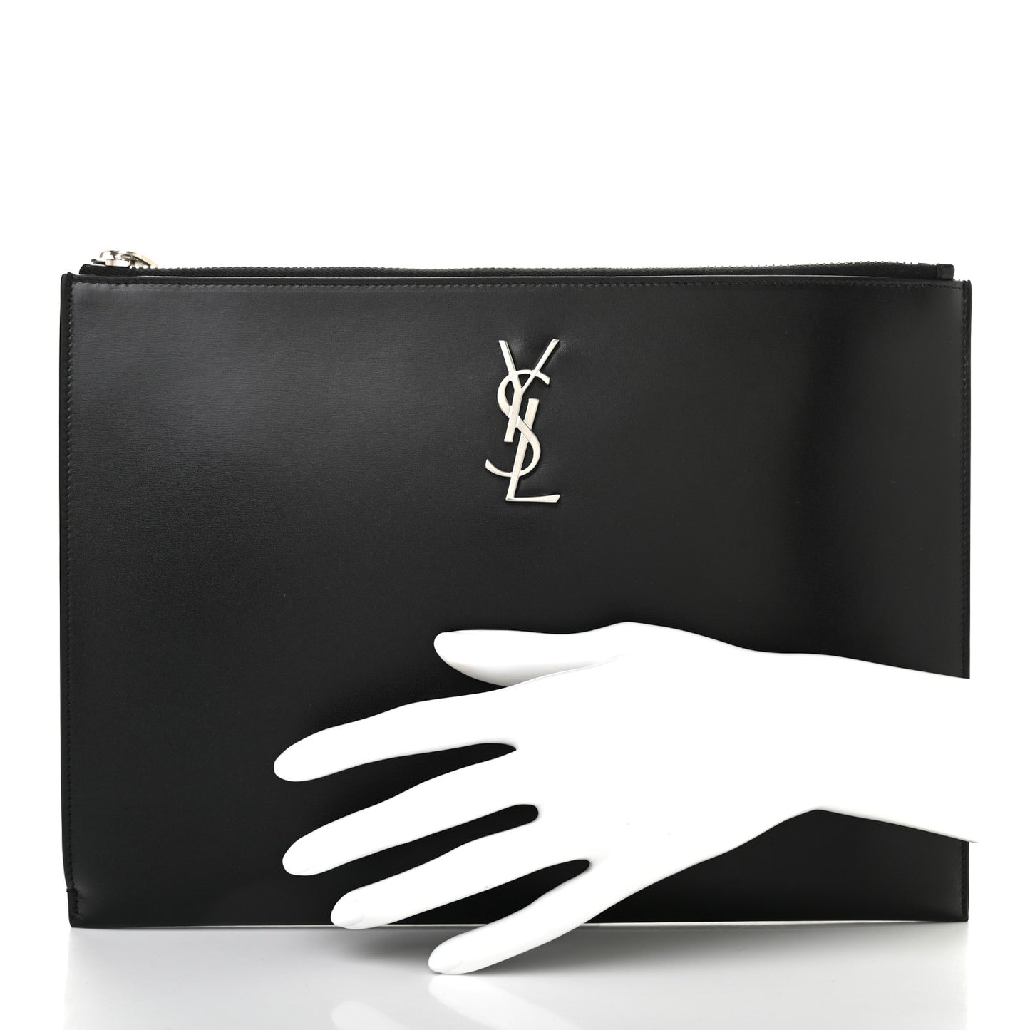 Calfskin Classic Monogram Zipped Tablet Holder Black