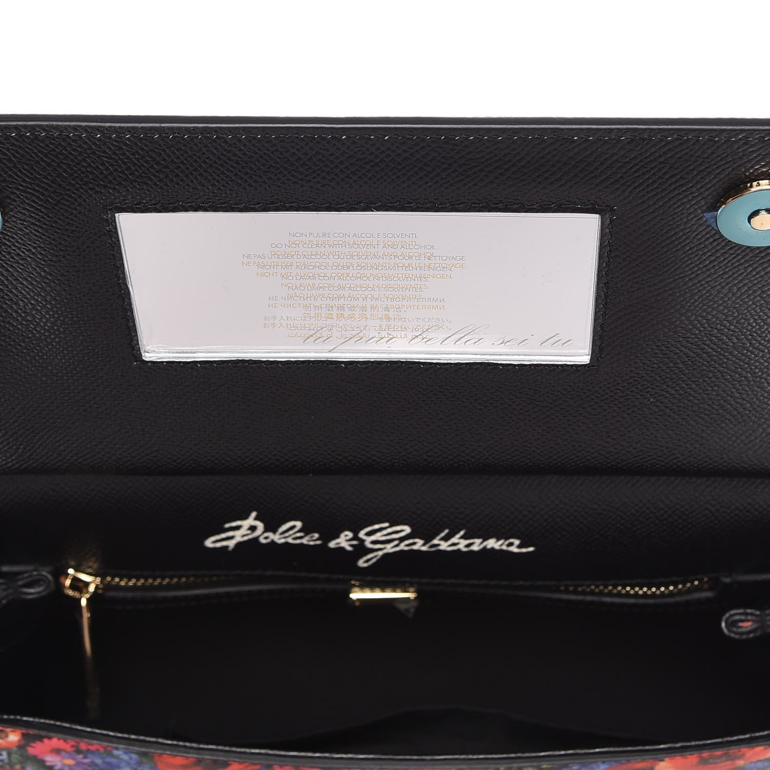 Dolce & Gabbana Dauphine Floral Print Medium Miss Sicily Satchel Black 7 of 10