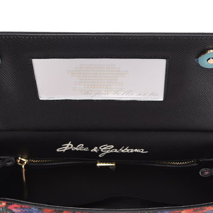 Dolce & Gabbana Dauphine Floral Print Medium Miss Sicily Satchel Black 7 of 10
