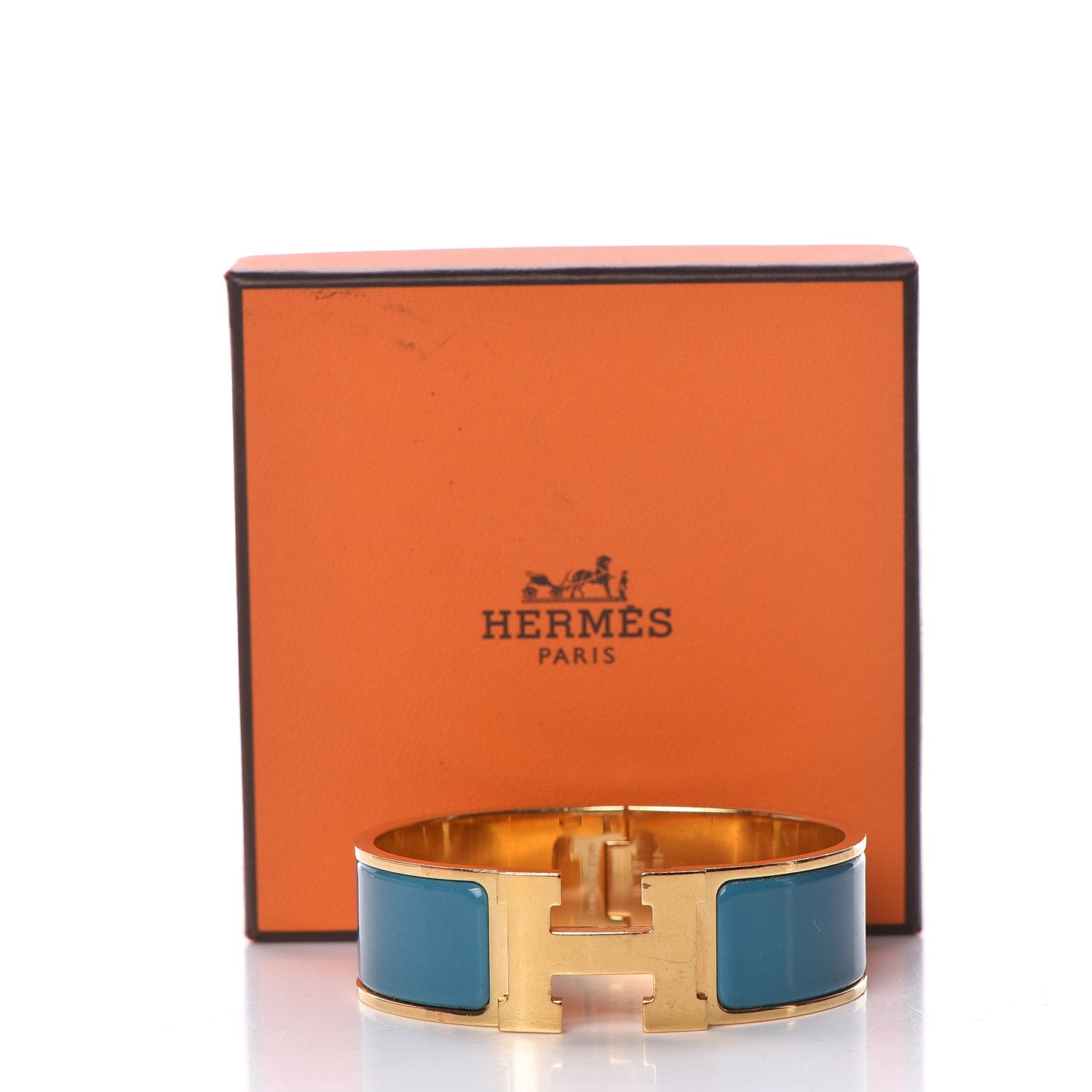 Hermes Enamel Wide Clic Clac H Bracelet GM Bleu Indien 5 of 5