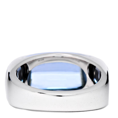 Bulgari 18K White Gold Blue Topaz Tronchetto Ring 49 4.75 4 of 6