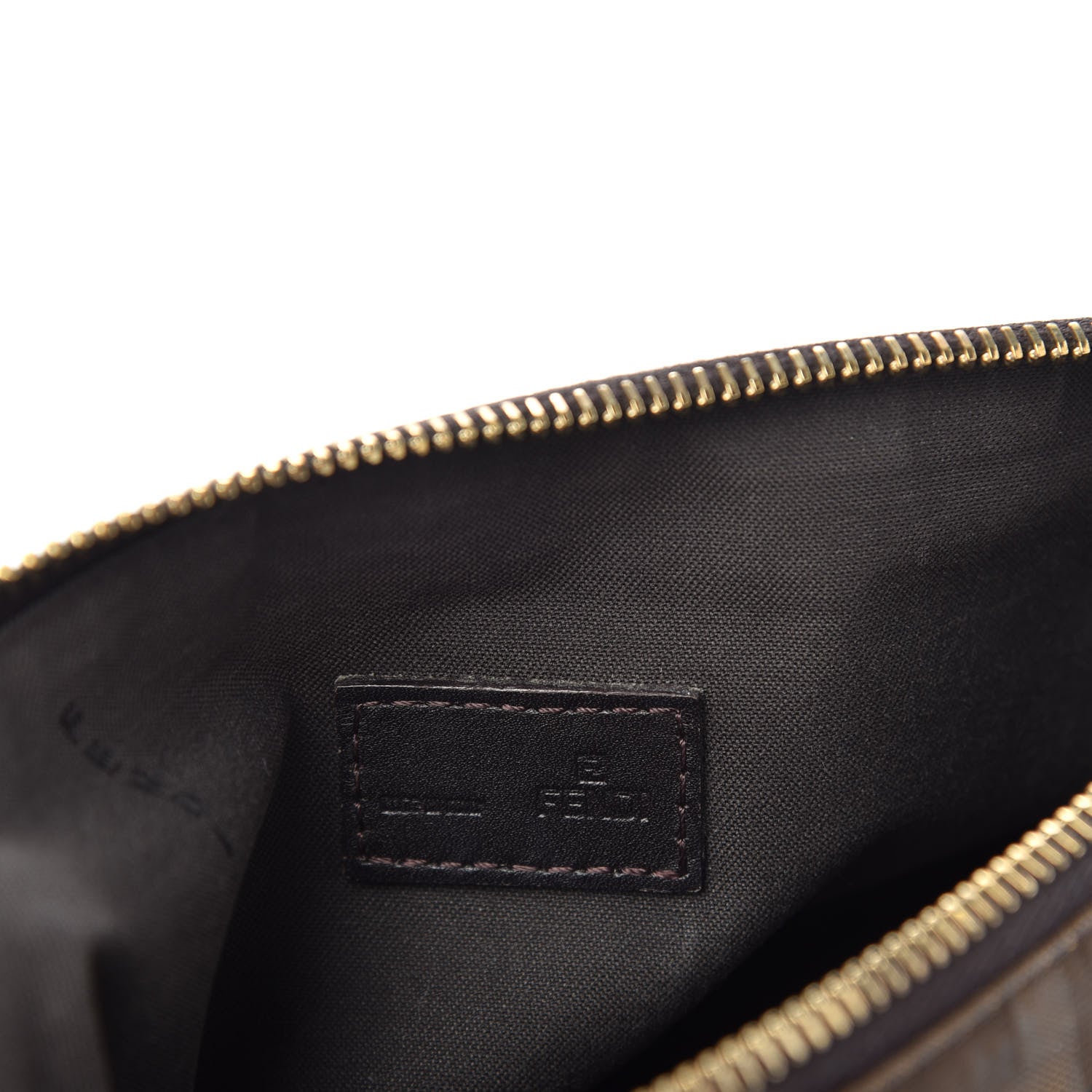 Fendi Patent Zucca Beauty Pouch Tobacco Black 6 of 7