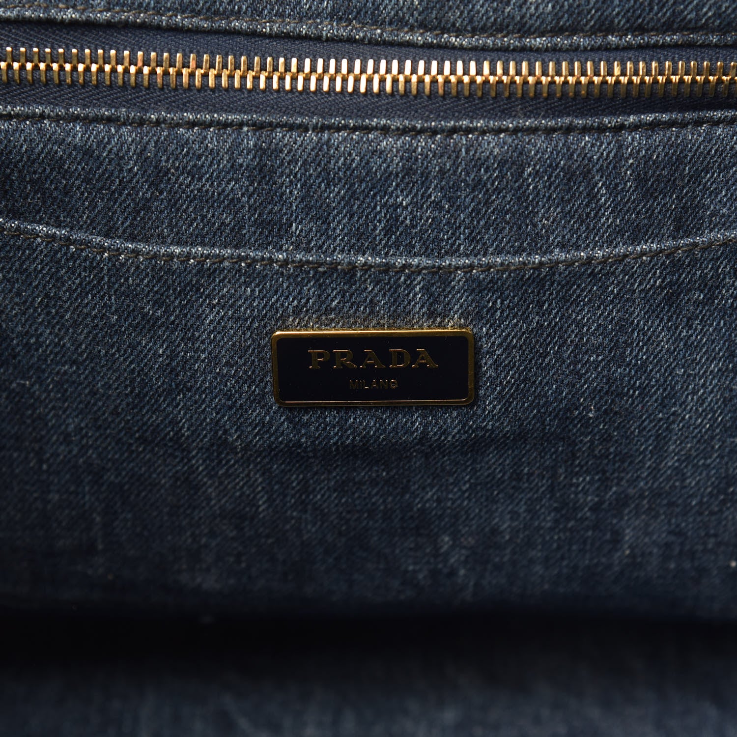 Prada Denim Logo Tote Avio 6 of 10