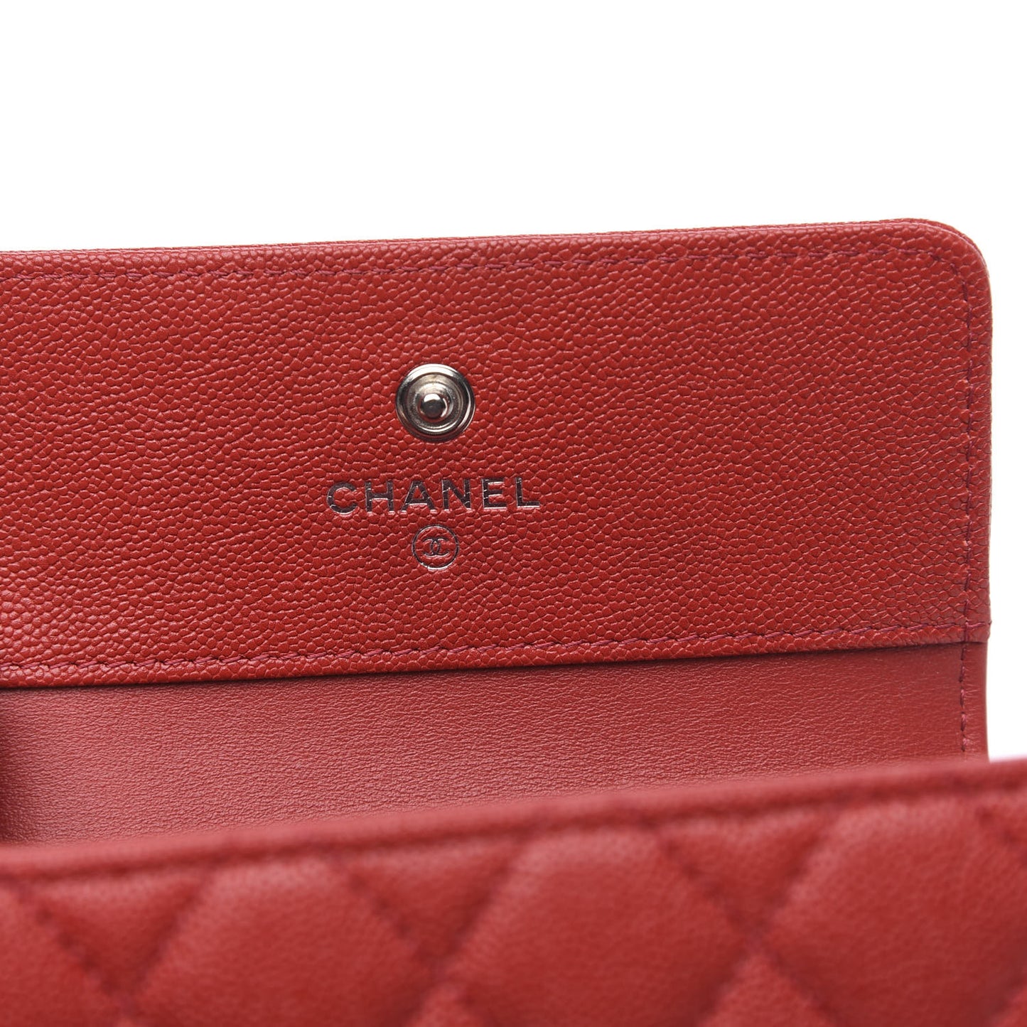 Caviar Quilted Compact Boy Wallet Red