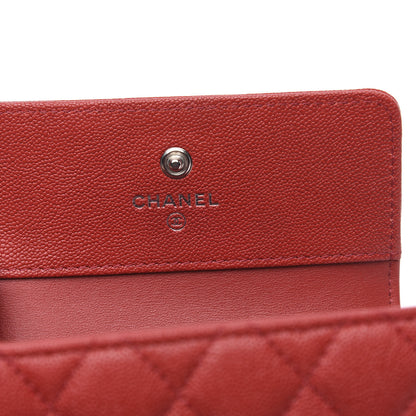Chanel Caviar Quilted Compact Boy Wallet Red 6 of 7