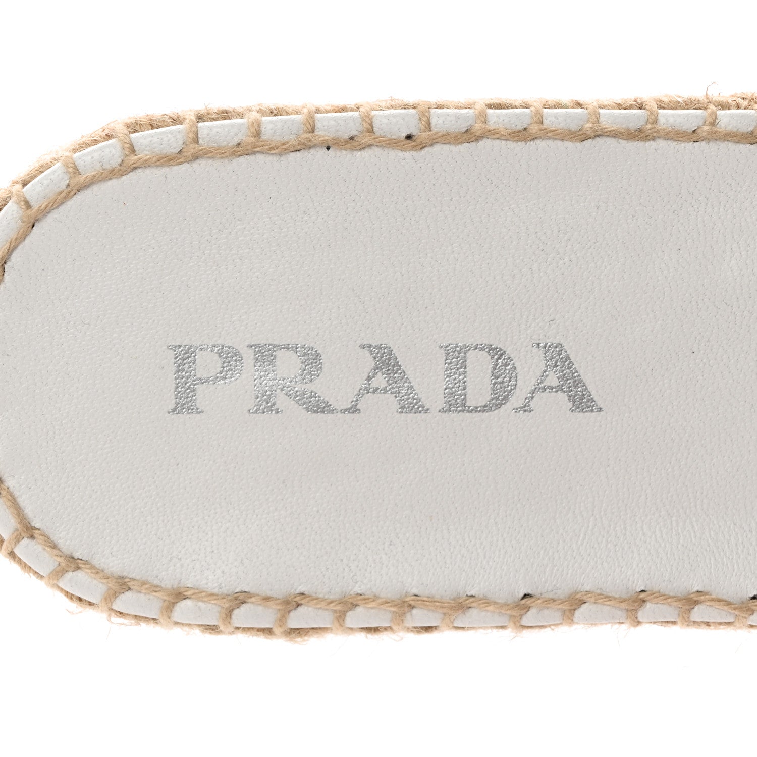 Prada Nappa Logo Quilted Espadrille 20mm Slide Sandals 38 Bianco 8 of 13