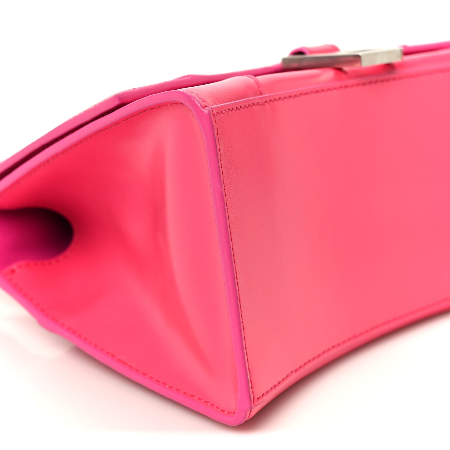 Balenciaga Shiny Box Calfskin Small Hourglass Top Handle Bag Acid Fuchsia 9 of 10