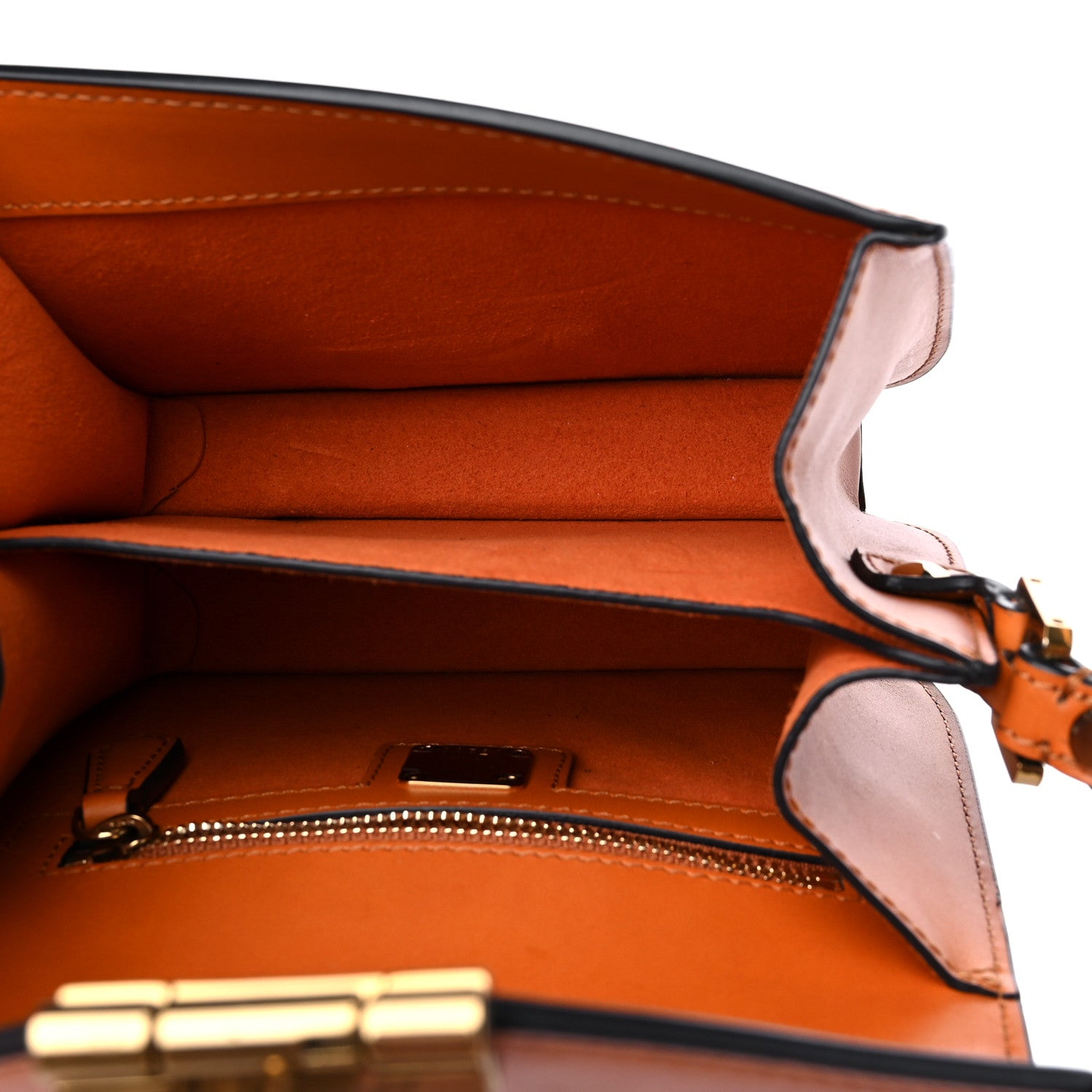 MCM Grained Calfskin Patricia Park Avenue Crossbody Bag Cognac 5 of 9
