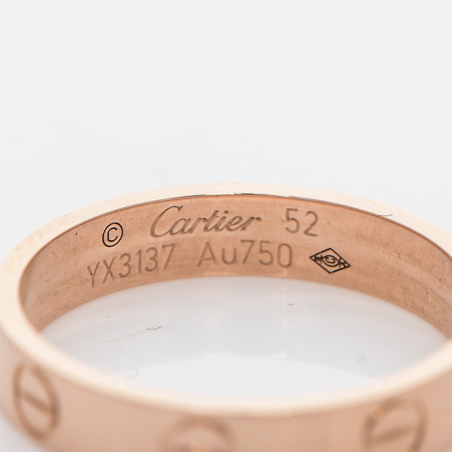 18K Pink Gold 4mm LOVE Wedding Band Ring 52 6