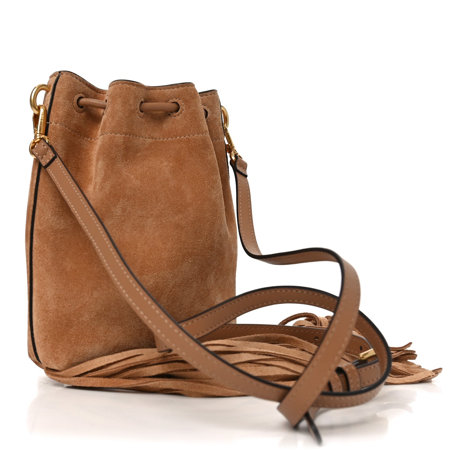 Jimmy Choo Suede Mini Fringe Tassel Bag Toffee 1868749 – FASHIONPHILE