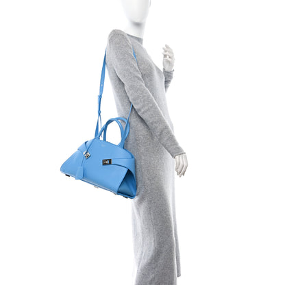 Salvatore Ferragamo Natural Grain Calfskin Small Hug Bag Light Blue 2 of 13