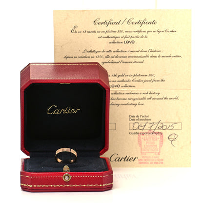 Cartier 18K Pink Gold 3.5mm LOVE Wedding Band Ring 50 5.25 5 of 5