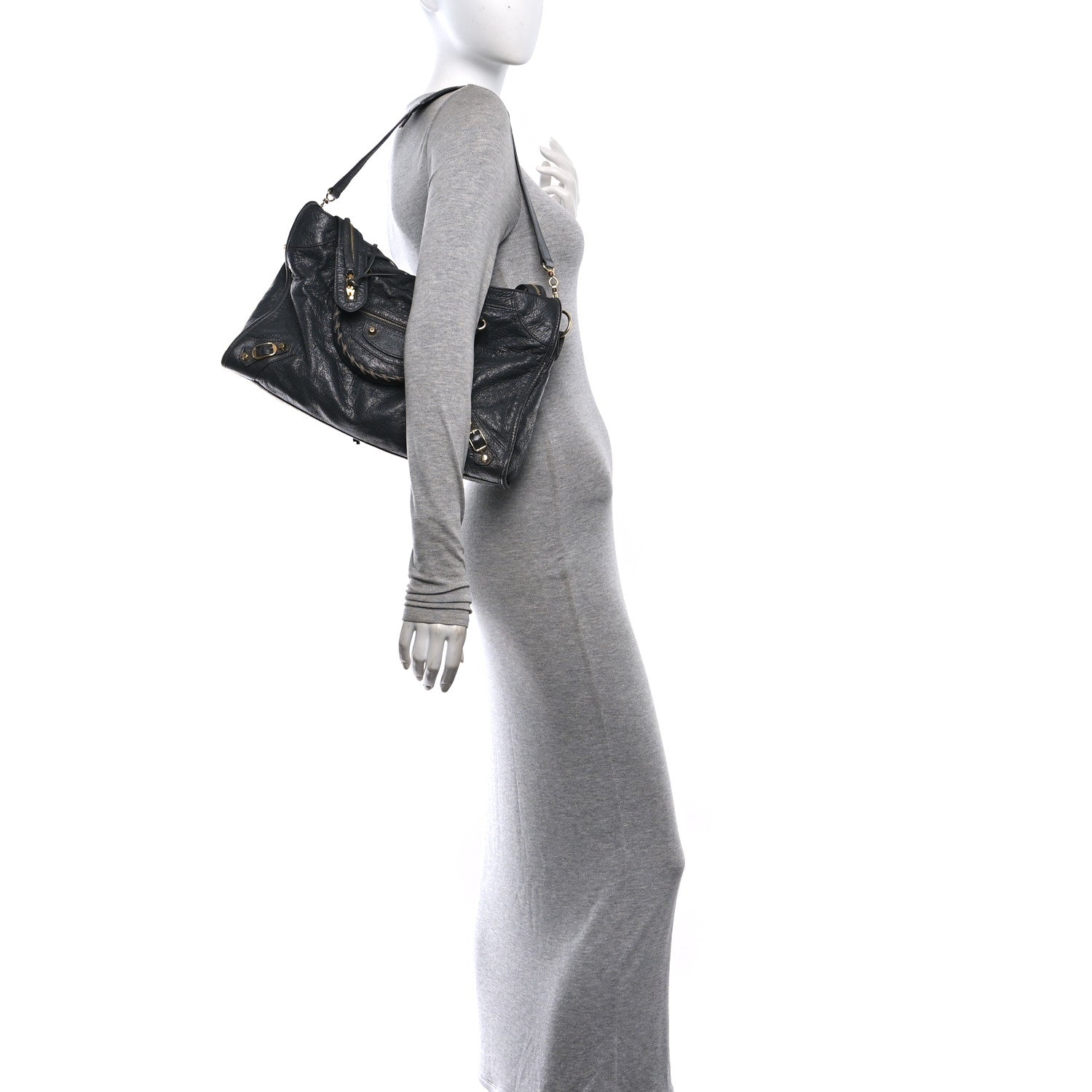 Balenciaga Agneau Classic Gold Hardware City Gris Fossile 2 of 10