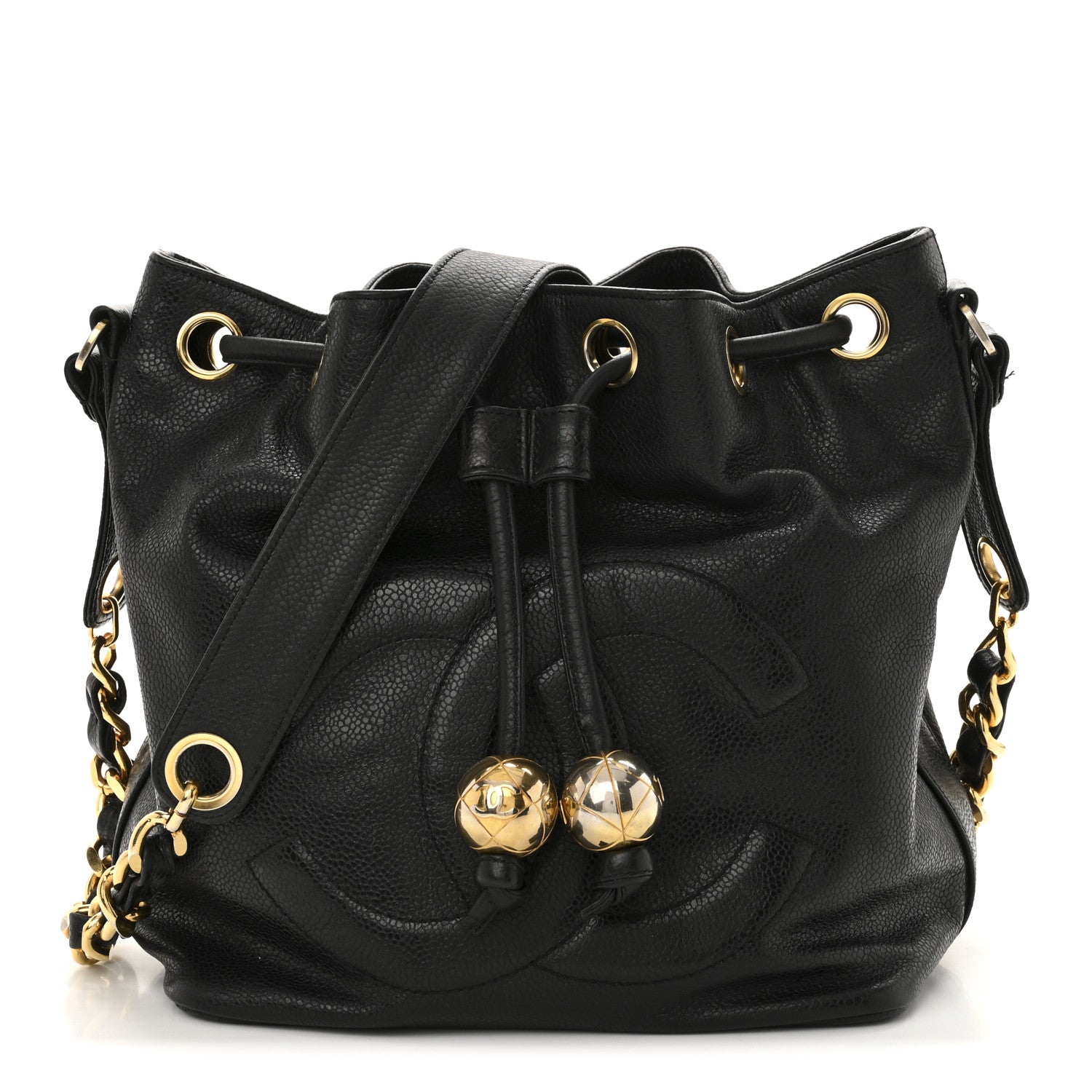 Chanel Caviar CC Chain Mini Drawstring Bag Black 1 of 13